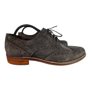 Joseph Abboud Mens Shoes 10.5 D Gray Suede Leather Wing Tip Fredrick Oxford